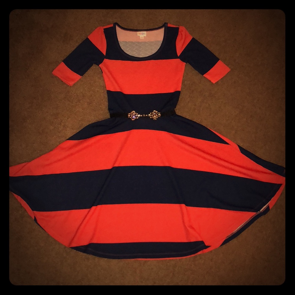 EUC - XS Nicole, LLR Beautiful Coral and Navy ❤️